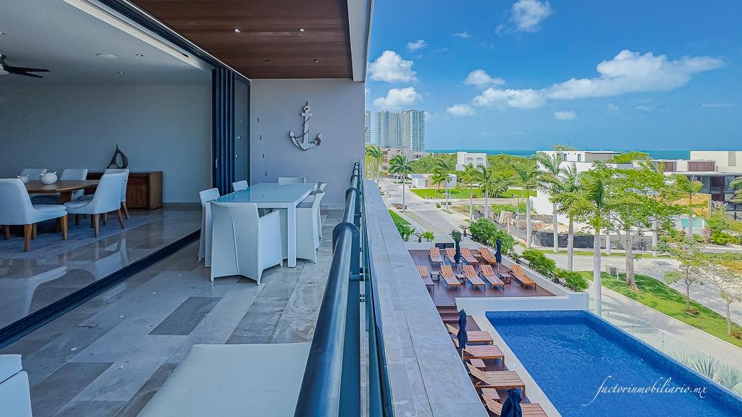 Departamento Allure Puerto Cancún de 3 Recámaras en Venta Amueblado