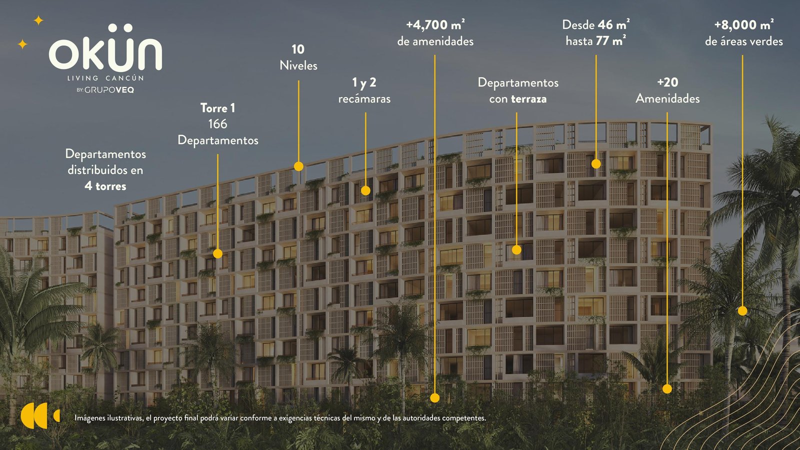 Okün Living Cancún | Departamentos
